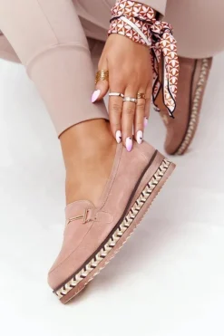 Sale Laura Messi Mokasyny Na Platformie 2284 Różowe