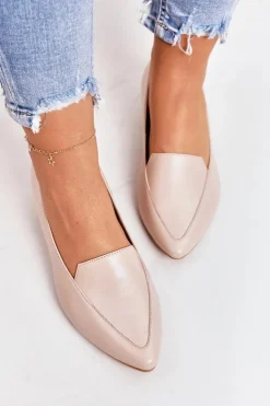 Damskie Laura Messi Mokasyny Na Złotym Obcasie 2013 Beżowe