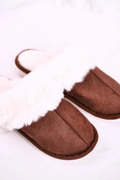 Boto Papcie Męskie|Klapki Z Futerkiem*Męskie Papcie Klapki z Futerkiem Brązowe Homely