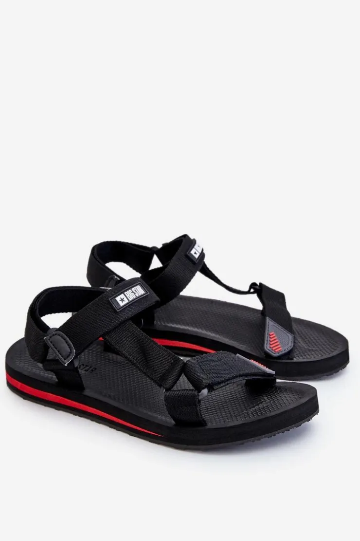 Big Star Shoes Sandały Męskie|Sandały Big Star*Męskie Sandały Na Rzepy Big Star DD174717 Czarne
