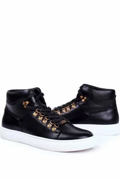 GOE Trampki Wysokie|Trampki Męskie Wysokie*Męskie Trampki Skórzane Czarne GG1N3009