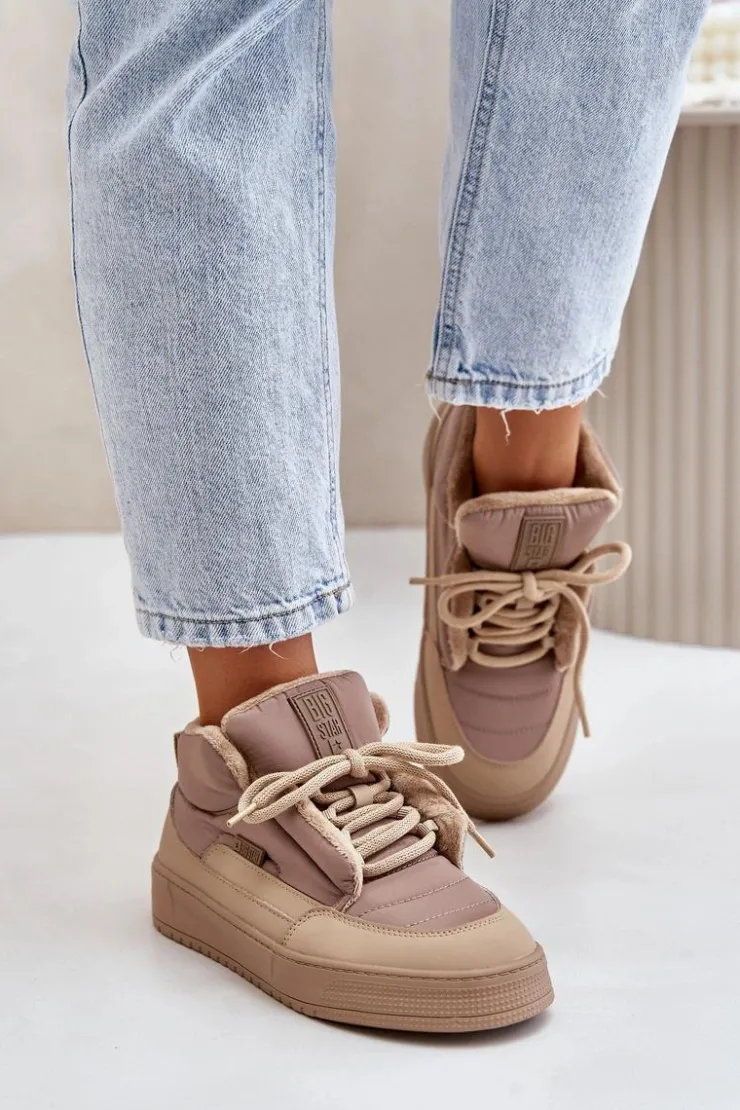 Big Star Shoes Buty Sportowe Big Star|Śniegowce Damskie*Śniegowce Damskie Big Star OO274A532 Beżowe Beżowy