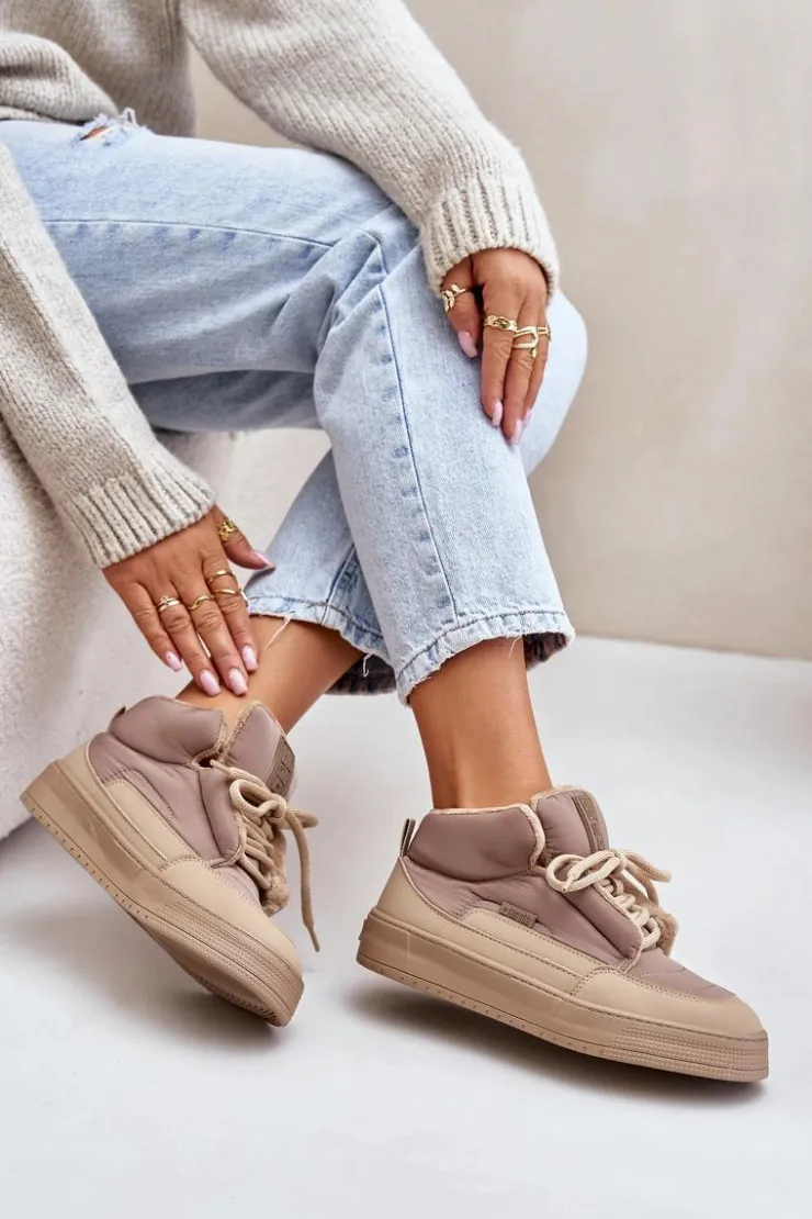 Big Star Shoes Buty Sportowe Big Star|Śniegowce Damskie*Śniegowce Damskie Big Star OO274A532 Beżowe Beżowy