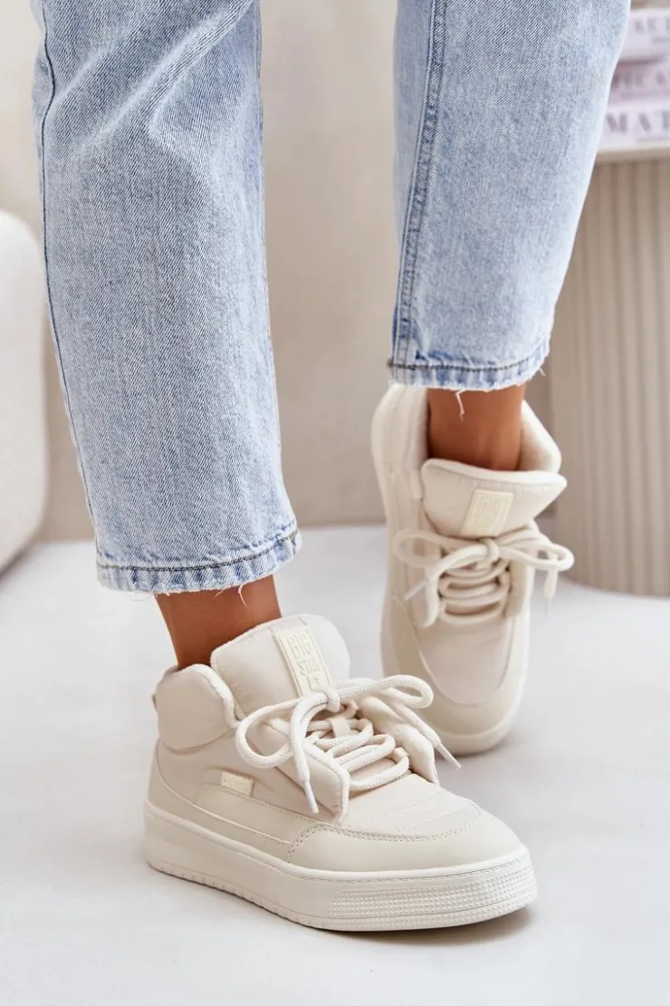 Damskie Big Star Shoes Śniegowce Damskie Big Star OO274A531 Kremowe