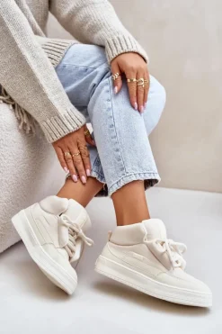 Damskie Big Star Shoes Śniegowce Damskie Big Star OO274A531 Kremowe