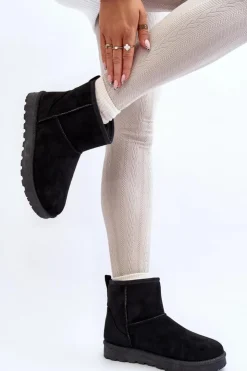 Hot Boto Śniegowce Damskie Eko Zamszowe Czarne Enranta