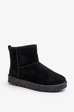 Hot Boto Śniegowce Damskie Eko Zamszowe Czarne Enranta