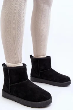 Hot Boto Śniegowce Damskie Eko Zamszowe Czarne Enranta