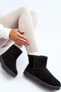 Hot Boto Śniegowce Damskie Eko Zamszowe Czarne Enranta