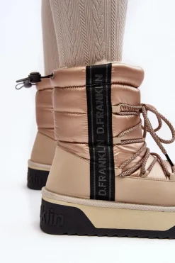 Hot D.Franklin Śniegowce Damskie Na Grubej Podeszwie Wegańskie DFSH371006 Beżowe Beżowy