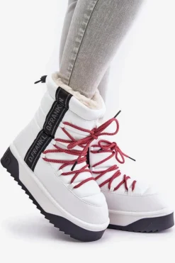 D.Franklin Śniegowce Damskie*Śniegowce Damskie Na Grubej Podeszwie Wegańskie DFSH371007 Białe Biały