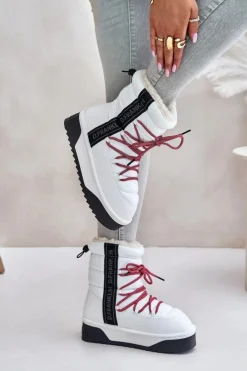 D.Franklin Śniegowce Damskie*Śniegowce Damskie Na Grubej Podeszwie Wegańskie DFSH371007 Białe Biały