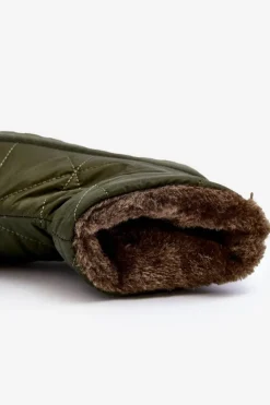 Damskie Boto Śniegowce Damskie Na Masywnej Platformie Zielone Fionia