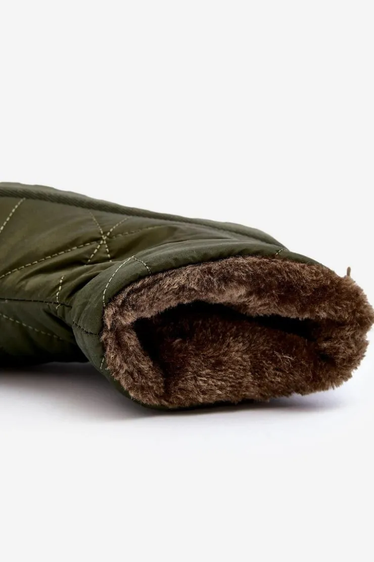 Damskie Boto Śniegowce Damskie Na Masywnej Platformie Zielone Fionia