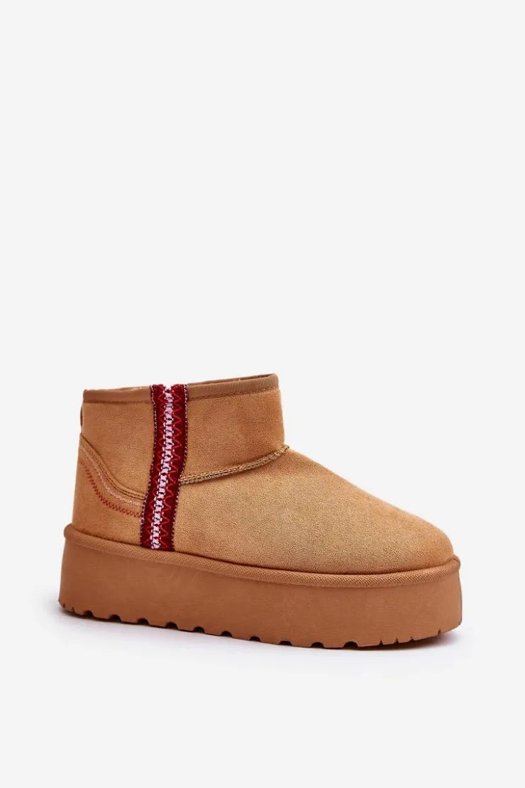 Damskie Boto Śniegowce Damskie Na Platformie Ocieplane Camel Lomessa