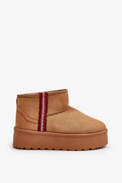 Damskie Boto Śniegowce Damskie Na Platformie Ocieplane Camel Lomessa