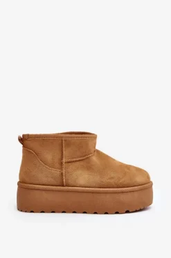 Damskie Boto Śniegowce Damskie Na Platformie Camel Mennja