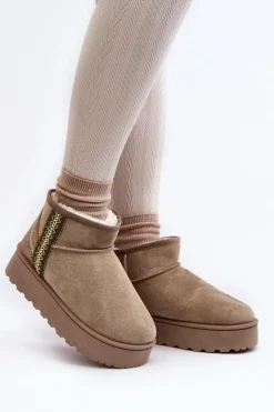 Online Boto Śniegowce Damskie Na Platformie Ocieplane Zielone Lomessa