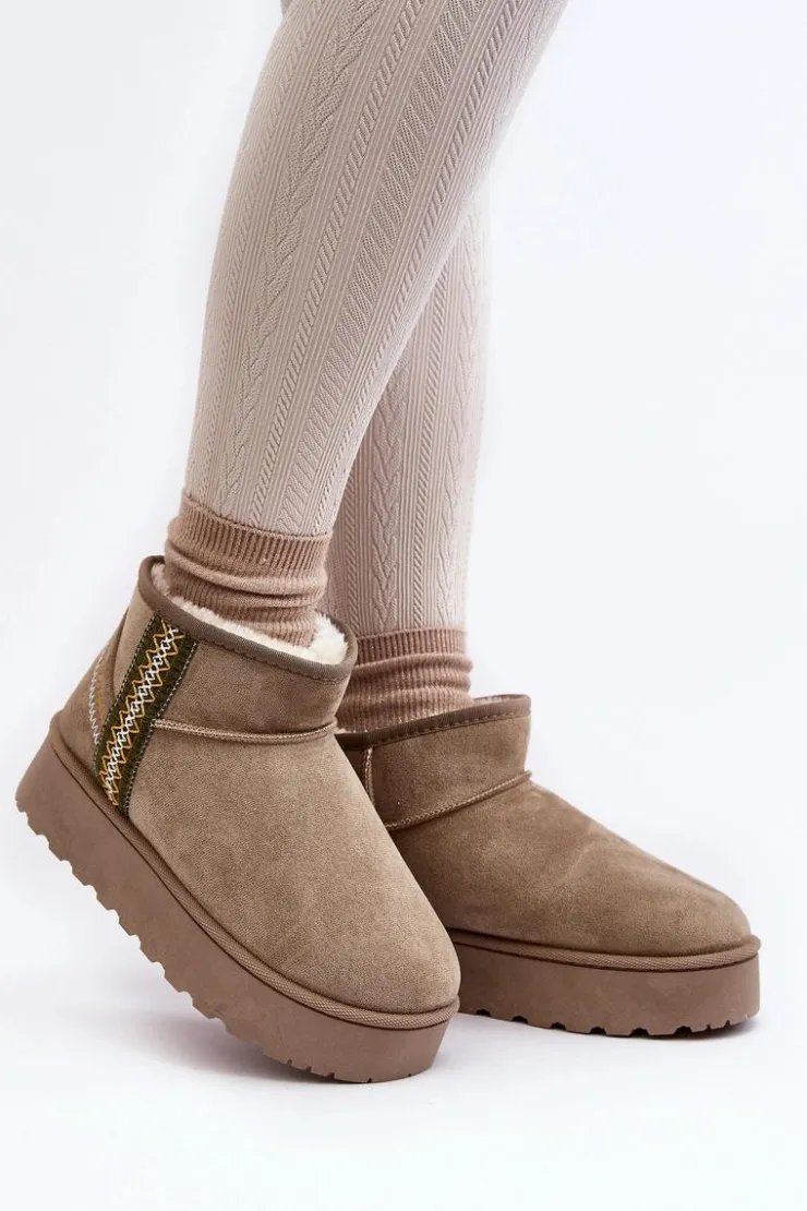 Online Boto Śniegowce Damskie Na Platformie Ocieplane Zielone Lomessa