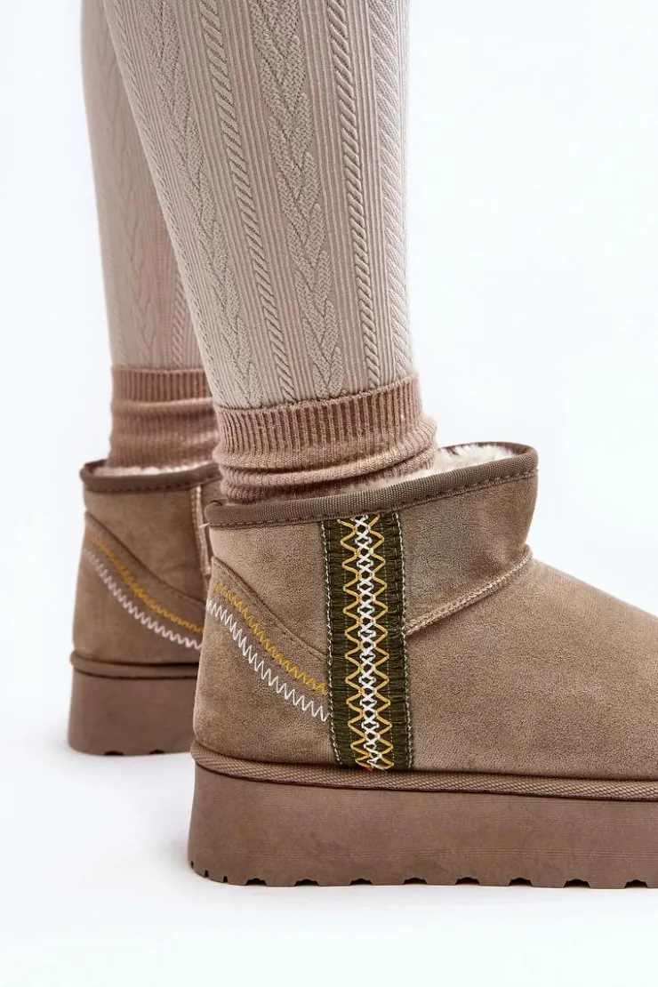 Online Boto Śniegowce Damskie Na Platformie Ocieplane Zielone Lomessa