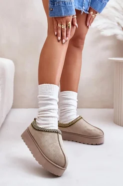 Boto Śniegowce Damskie|Kapcie Klasyczne*Śniegowce Damskie Na Platformie Ocieplane Futerkiem Zielone Remenia Zielony