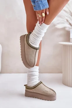 Boto Śniegowce Damskie|Kapcie Klasyczne*Śniegowce Damskie Na Platformie Ocieplane Futerkiem Zielone Remenia Zielony