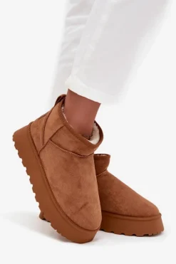 Damskie Boto Śniegowce Damskie Na Platformie Camel Celyra