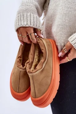 Damskie Boto Śniegowce Damskie Na Platformie Z Niską Cholewką Camel Izamine