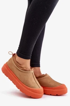 Damskie Boto Śniegowce Damskie Na Platformie Z Niską Cholewką Camel Izamine