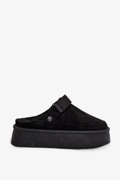 Boto Śniegowce Damskie|Kapcie Klasyczne*Śniegowce Damskie Na Platformie Z Rzepem Czarne Jorielle