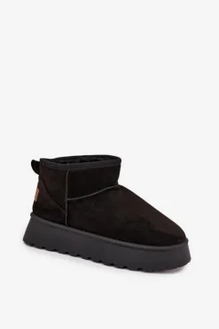 Damskie Boto Śniegowce Damskie Na Platformie Czarne Celyra