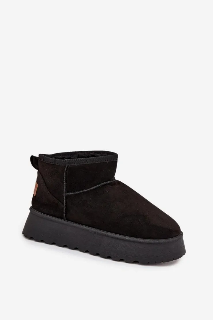 Damskie Boto Śniegowce Damskie Na Platformie Czarne Celyra