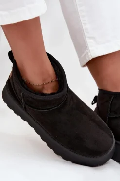 Damskie Boto Śniegowce Damskie Na Platformie Czarne Celyra