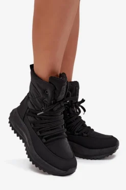 Hot Big Star Shoes Śniegowce Damskie Na Zamek Big Star SS274059 Czarne Czarny