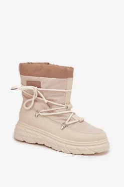 Lee Cooper Śniegowce Damskie Na Zamek LCJ-25-44-3931 Beżowe Beżowy