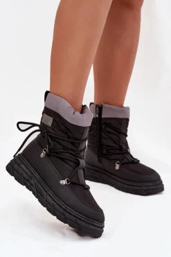 Lee Cooper Śniegowce Damskie*Śniegowce Damskie Na Zamek LCJ-25-44-3930 Czarne Czarny