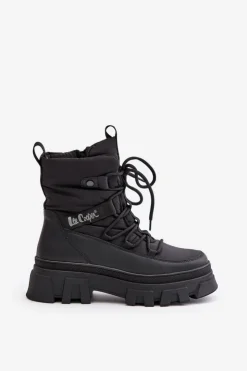 Hot Lee Cooper Śniegowce Damskie Na Zamek LCJ-24-47-3144 Czarne Czarny