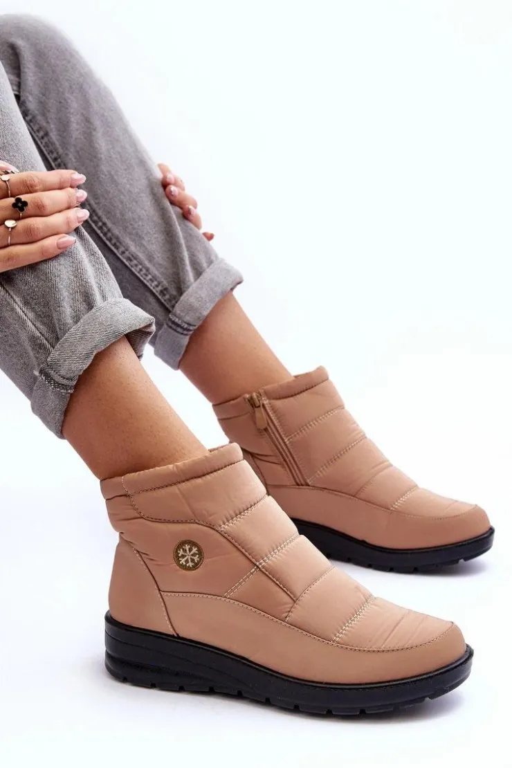 Evento Śniegowce Damskie*Śniegowce Damskie Ocieplane Beżowe Helis Beżowy