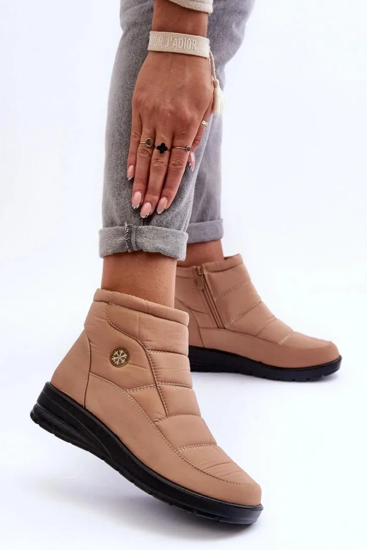 Evento Śniegowce Damskie*Śniegowce Damskie Ocieplane Beżowe Helis Beżowy