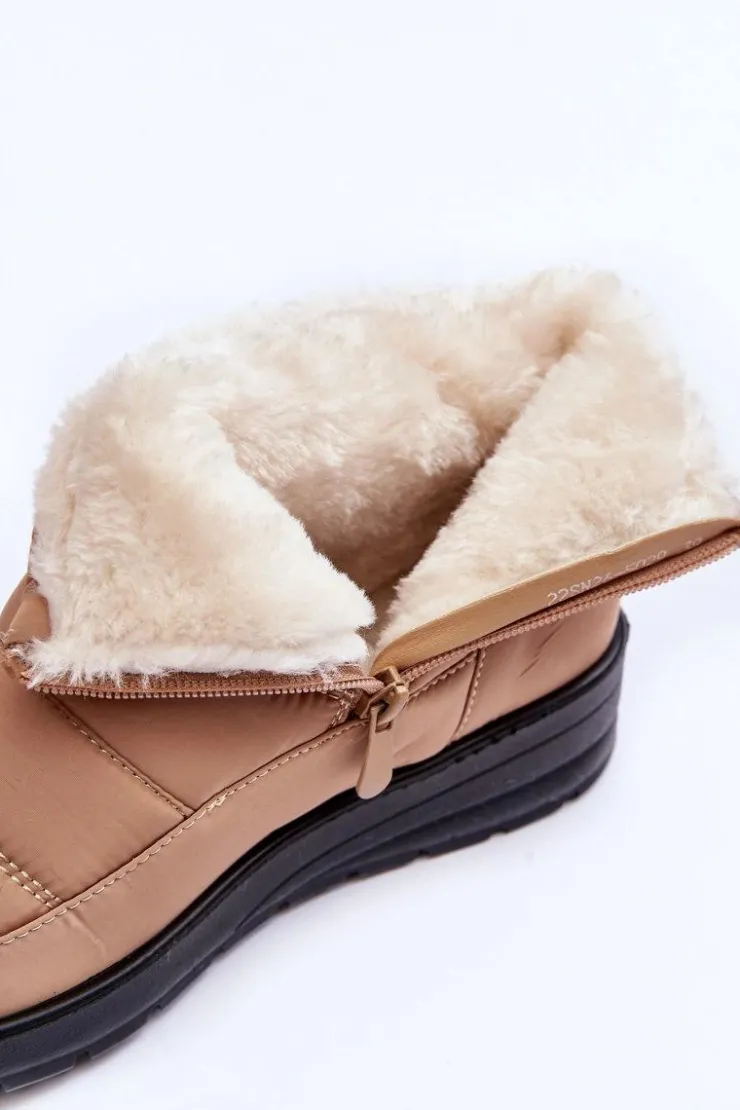 Evento Śniegowce Damskie*Śniegowce Damskie Ocieplane Beżowe Helis Beżowy