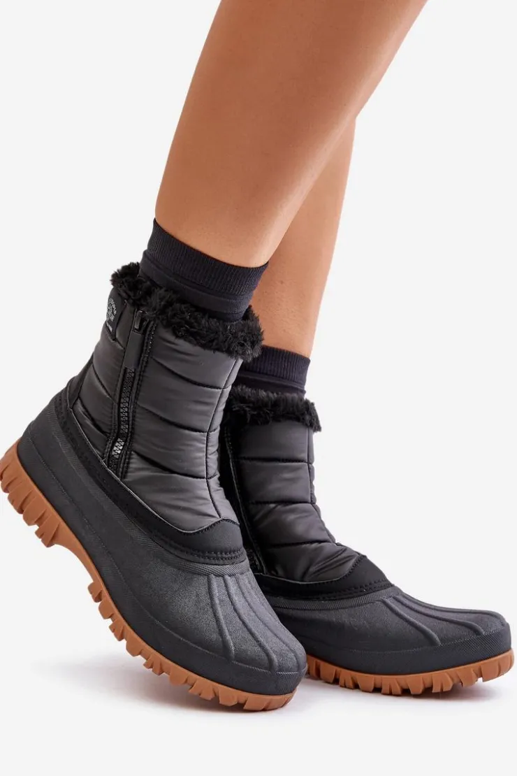 Lee Cooper Śniegowce Damskie|Damskie Trapery*Śniegowce Damskie Ocieplane Futerkiem Na Zamek LCJ-24-44-2866 Czarne