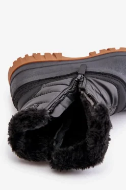 Lee Cooper Śniegowce Damskie|Damskie Trapery*Śniegowce Damskie Ocieplane Futerkiem Na Zamek LCJ-24-44-2866 Czarne