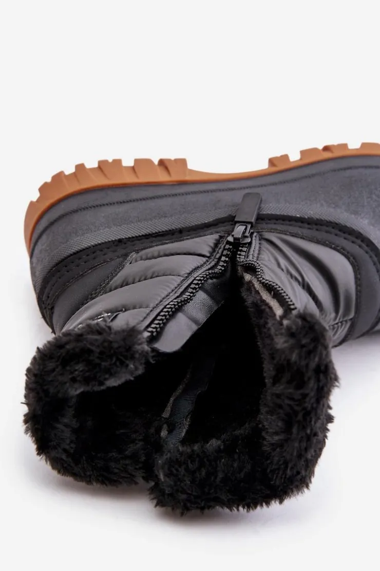 Lee Cooper Śniegowce Damskie|Damskie Trapery*Śniegowce Damskie Ocieplane Futerkiem Na Zamek LCJ-24-44-2866 Czarne