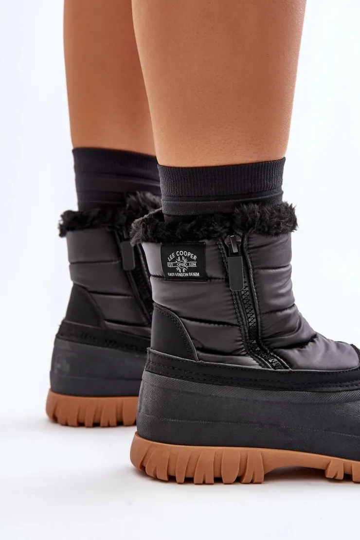 Lee Cooper Śniegowce Damskie|Damskie Trapery*Śniegowce Damskie Ocieplane Futerkiem Na Zamek LCJ-24-44-2866 Czarne