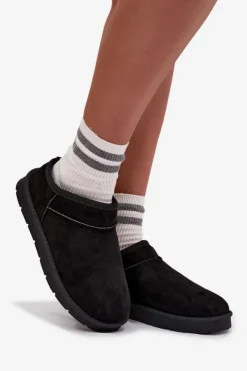 Boto Śniegowce Damskie*Śniegowce Damskie Ocieplane Futerkiem Czarne Serenne Czarny