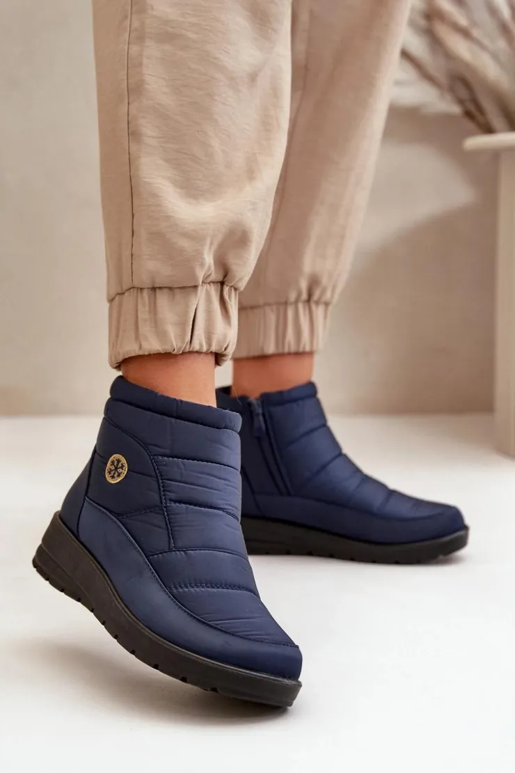 Damskie Evento Śniegowce Damskie Ocieplane Granatowe Helis