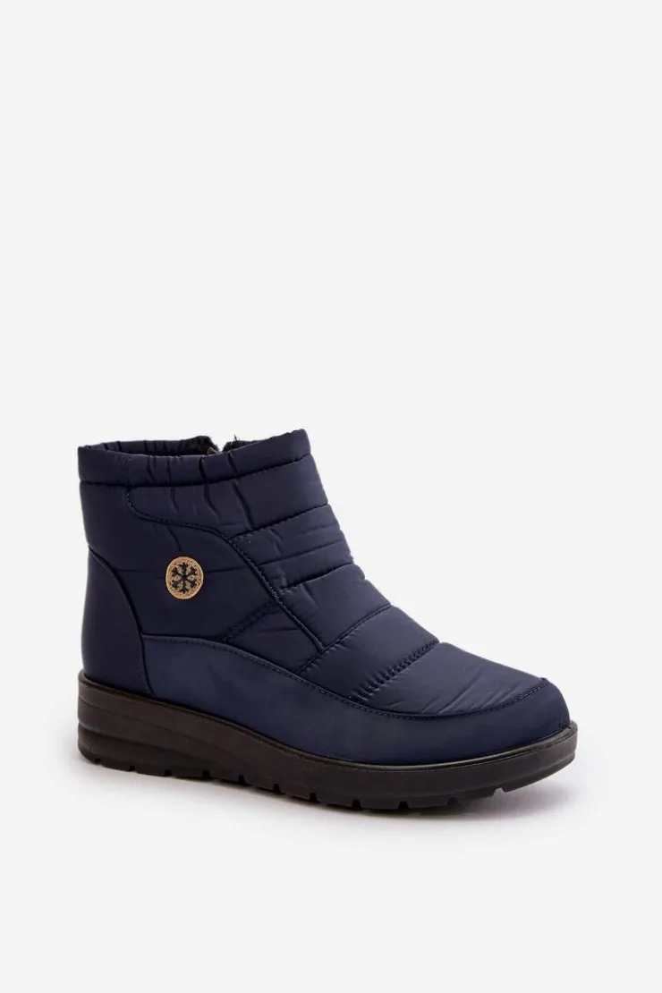 Damskie Evento Śniegowce Damskie Ocieplane Granatowe Helis