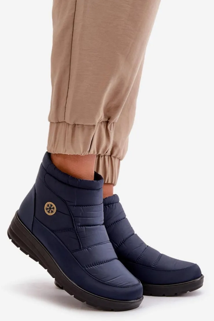 Damskie Evento Śniegowce Damskie Ocieplane Granatowe Helis