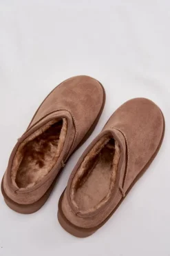 Outlet Boto Śniegowce Damskie Ocieplane Futerkiem Brązowe Serenne Brązowy