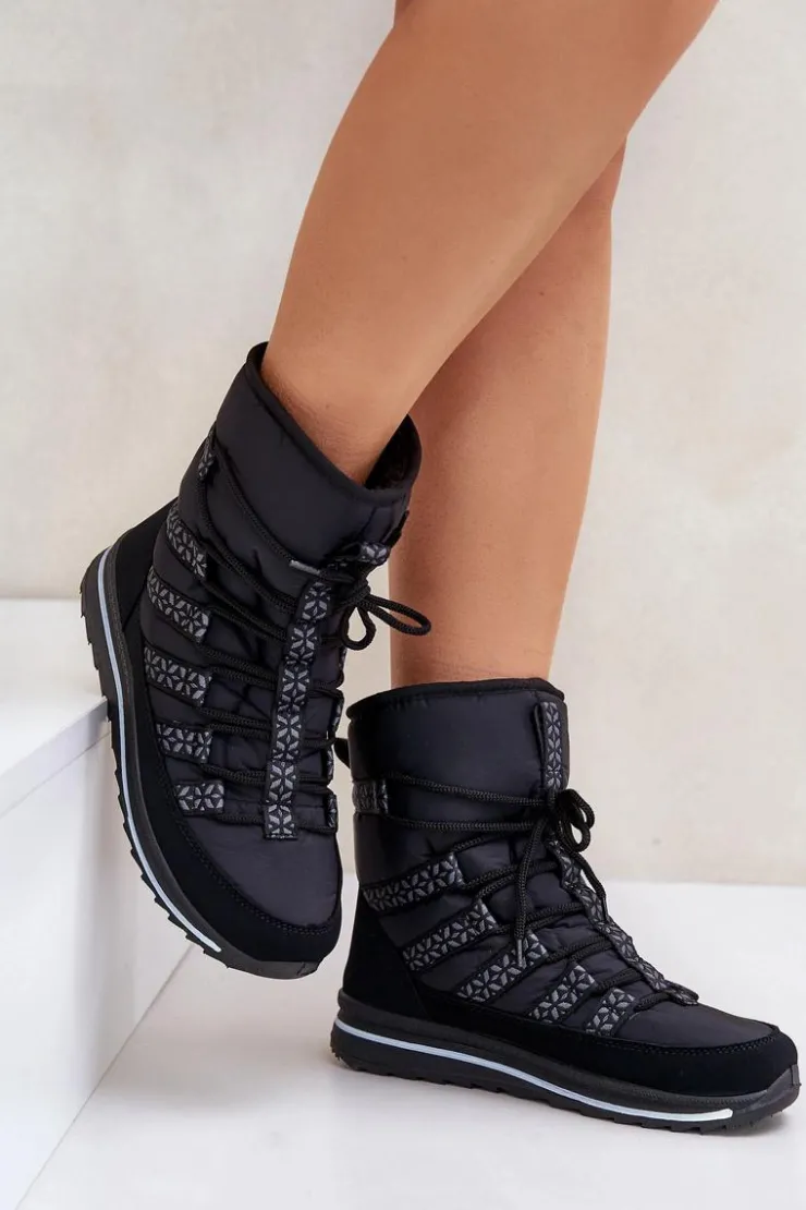 Outlet Boto Śniegowce Damskie Progress PROGJ-20-02 Czarne